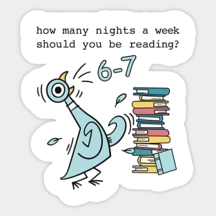 How Many Nights A Week Should You Be Reading 6-7 Png, Pigeon Elephant Piggie Children's Books,Teacher Six Seven 67 Sticker